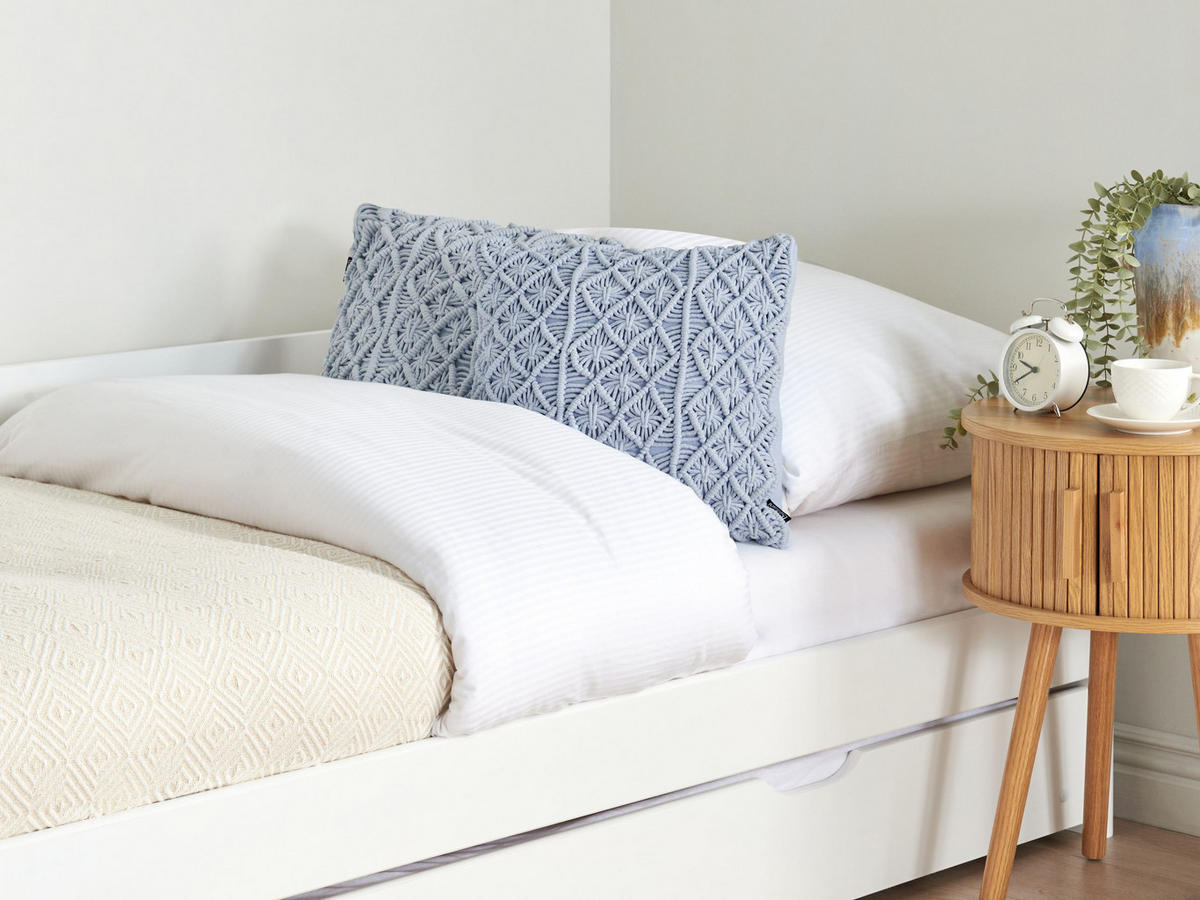 Dekokissen 2er-Set Blau 45/45 cm Goreme - Blau, Naturmaterialen (45/45cm) - Beliani