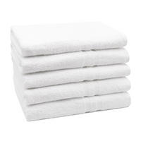 DUSCHTÜCHER, 5er-Set, 140x70 cm, 100% Baumwolle, Weiß - Weiß, Textil (70/140cm) - Zollner