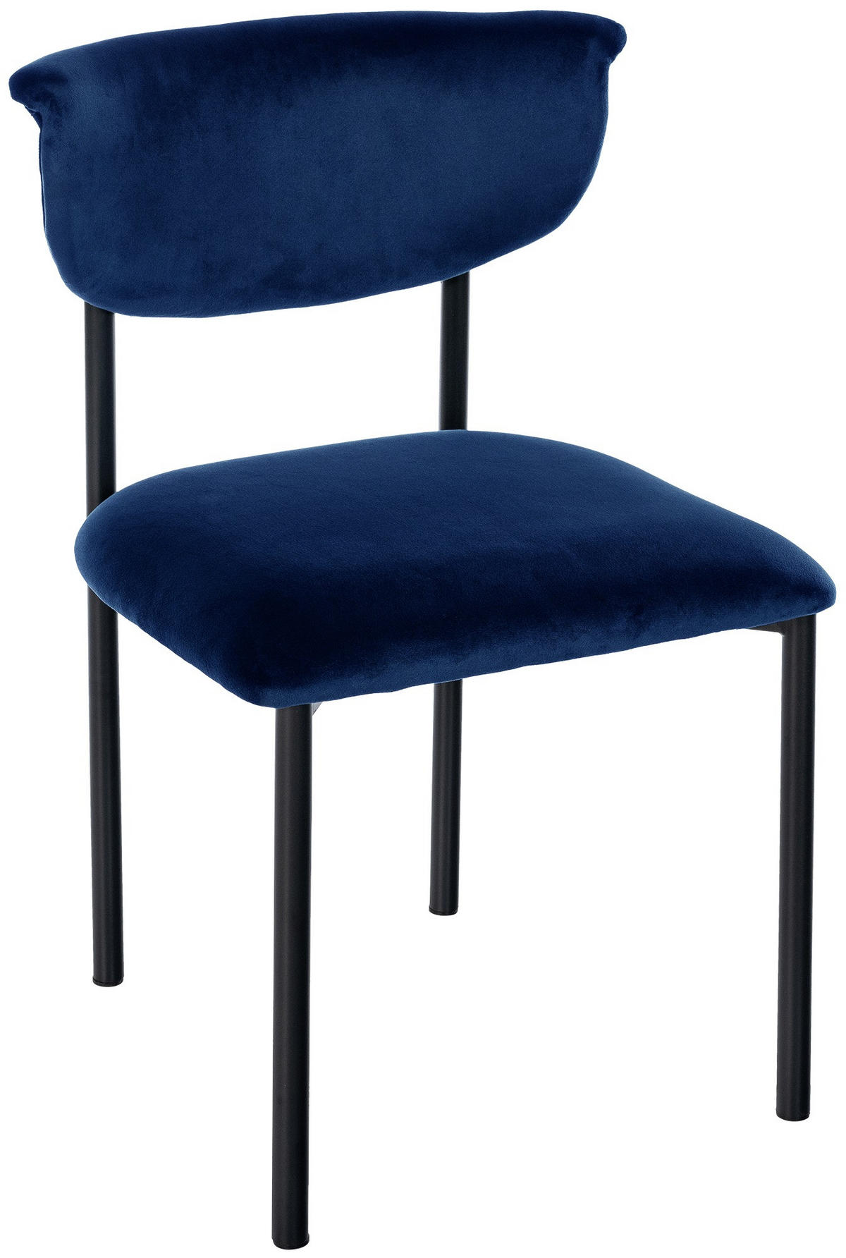 STUHL Samt Dunkelblau - Dunkelblau, Textil/Metall (52/78/53cm) - CLP