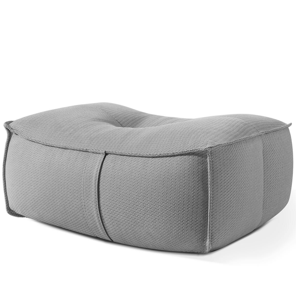 GARTENLOUNGE-HOCKER LOVIA Outdoof Pouf, Schwarz/Weiß - Schwarz, Textil (90/41/75cm) - KONSIMO®