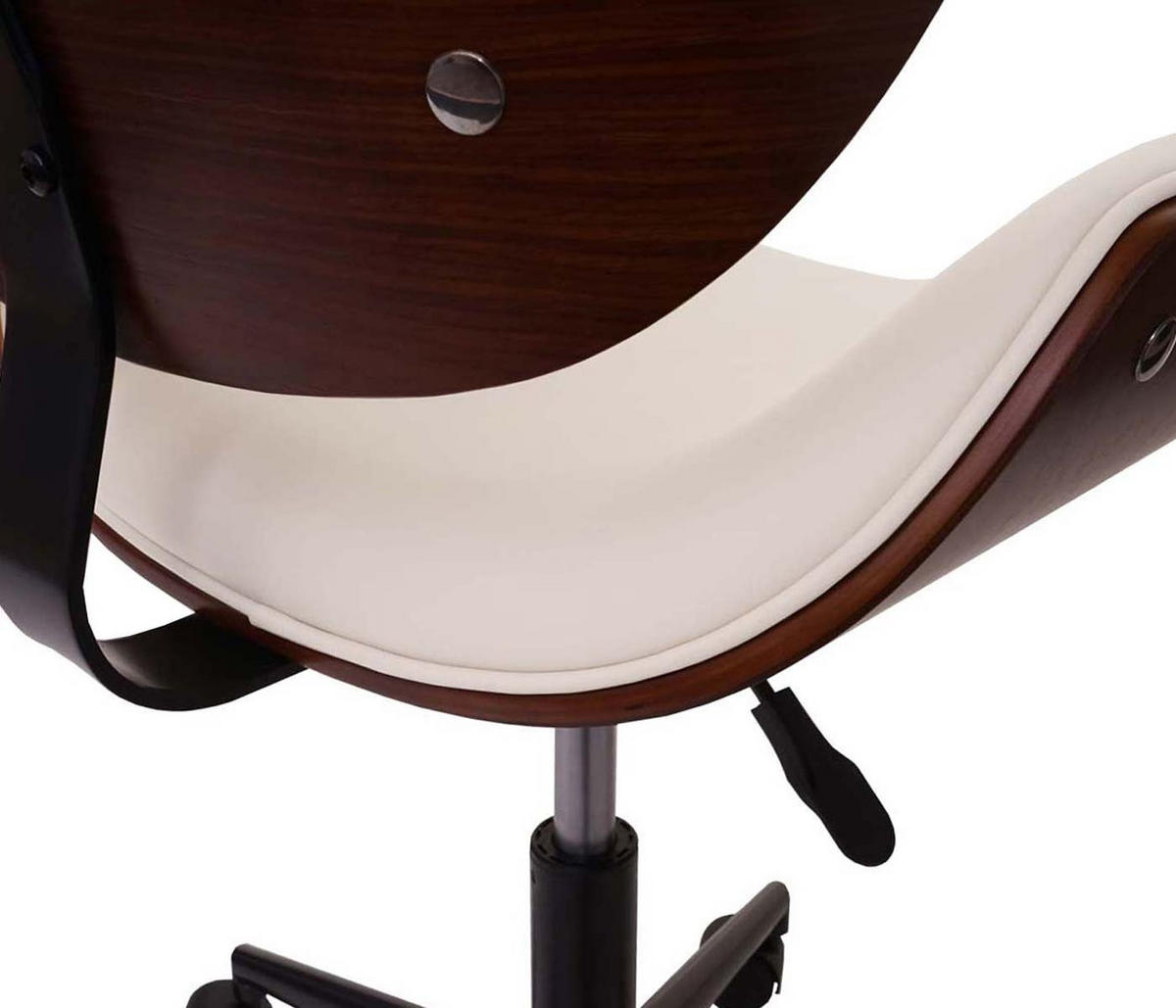 DREHSTUHL HxBxT 90x57x57cm Sitzhöhe 43cm Bugholz Walnuss-Optik drehbar höhenverstellbar Creme - Creme, Holz (57/90/57cm) - PROREGAL