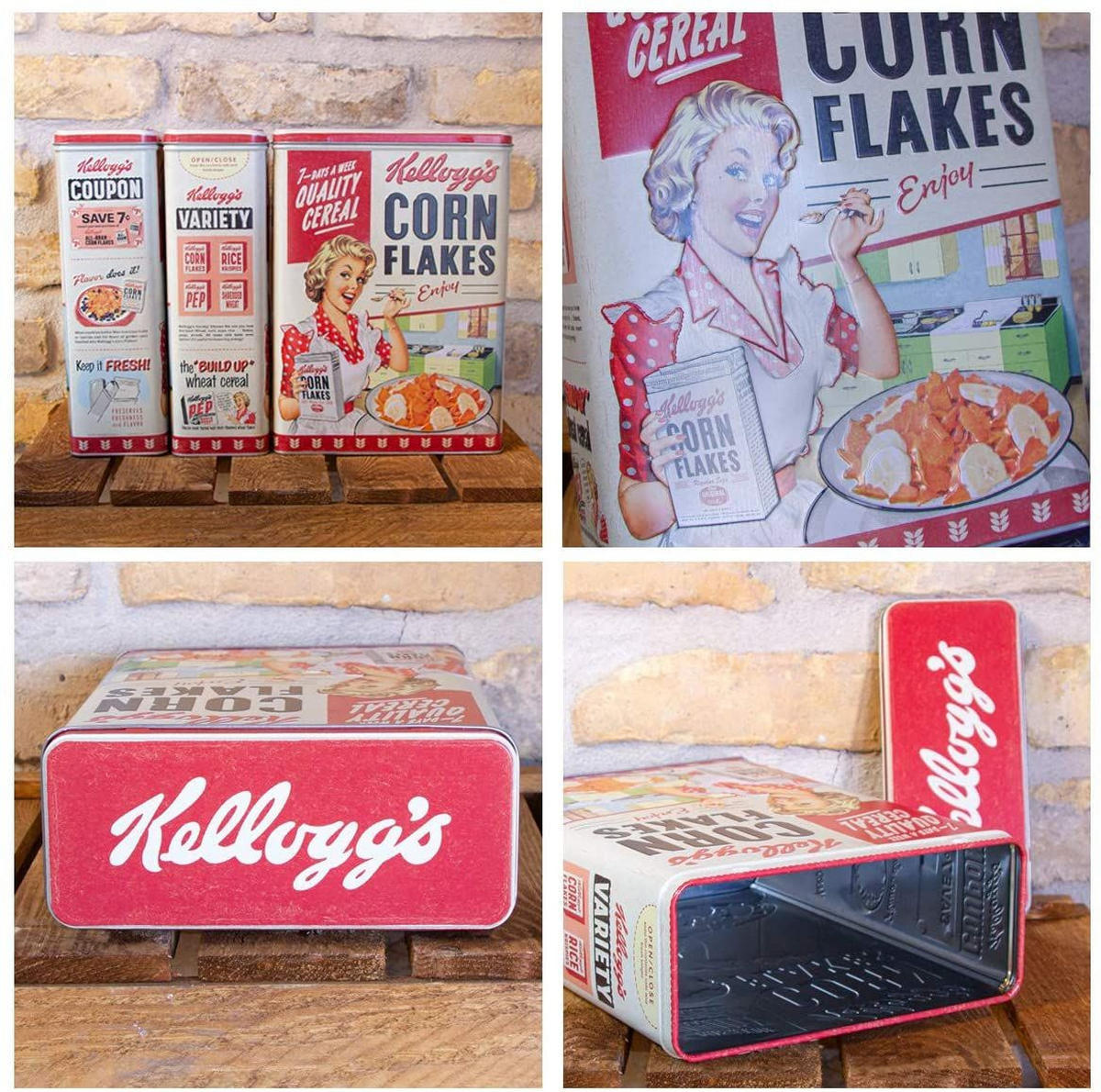 VORRATSDOSE XL Kellogg's Kellogg's Corn Flakes Quality Cereal - Multicolor, Metall (19/26/8cm) - Nostalgic-Art