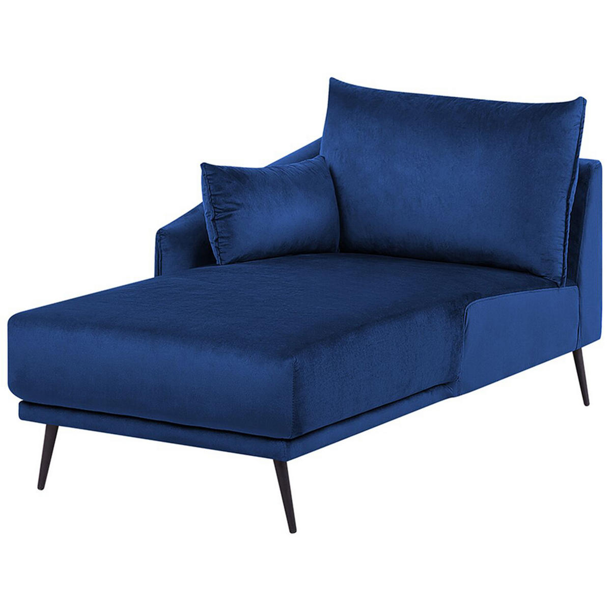 ECKSOFA Samtstoff Marineblau Varde - Hellblau, Textil (245/162cm) - Beliani