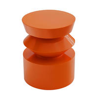 COUCHTISCH, Ziegelrot - Orange, Naturmaterialien (40/40/50cm) - Oviala