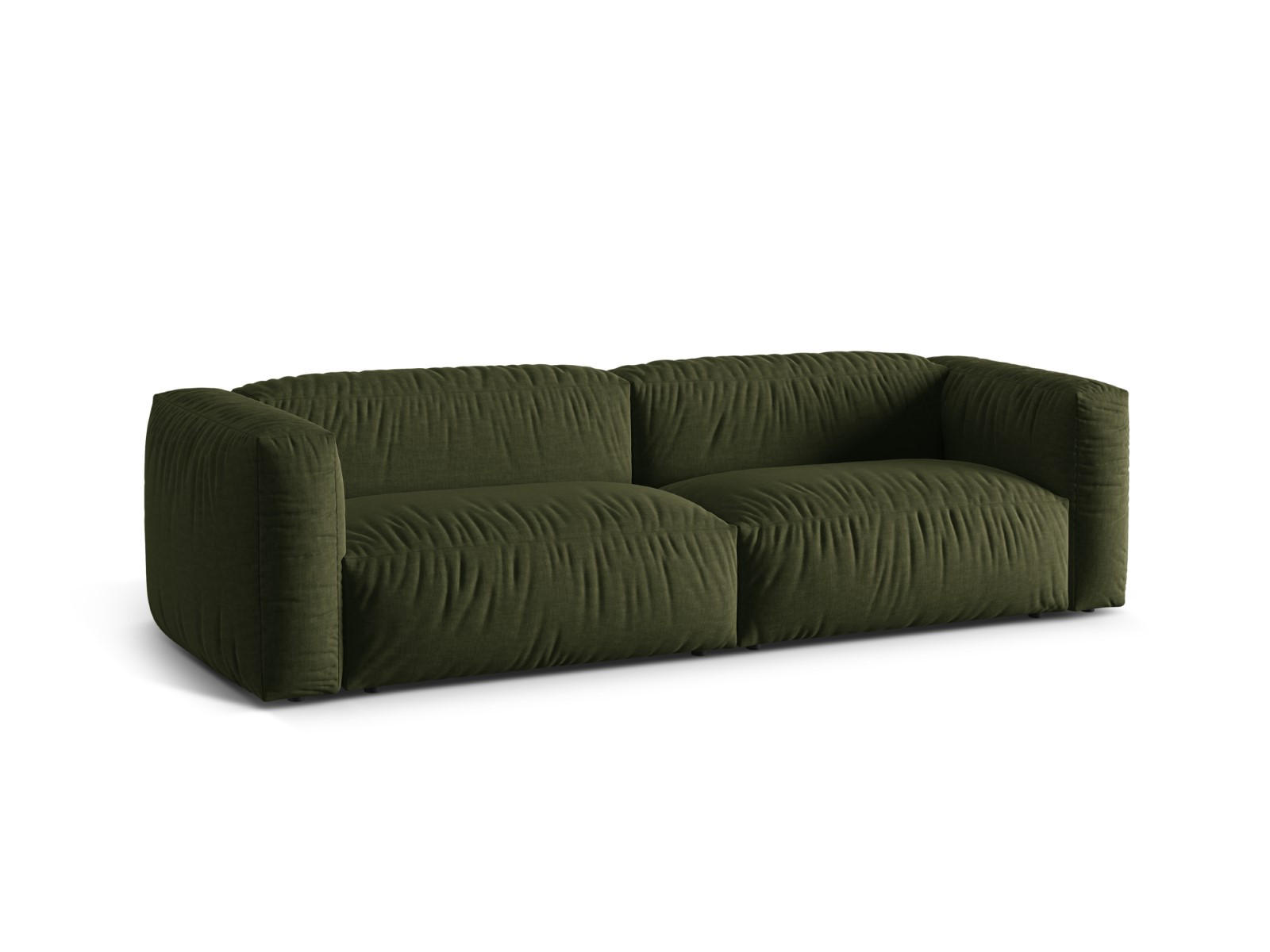 SOFA modular Martina aus strukturiertem Stoff grün 3 Sitzplätze - Grün, Textil (106/75/240cm) - Micadoni
