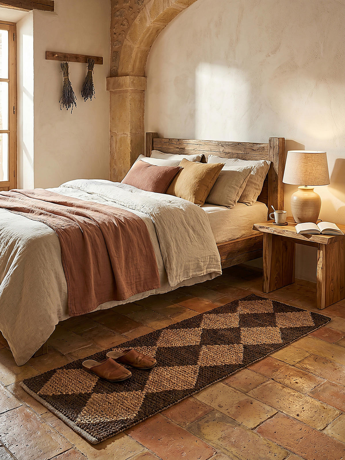 JUTETEPPICH BAIN, mit Rautenmuster, Braun, 60 x 230 cm - Braun, Textil (60/230cm) - KADIMA DESIGN