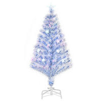 WEIHNACHTSBAUM, 120 cm, PVC, Metall, Weiß+Blau - Multicolor, Kunststoff (120cm) - HOMCOM