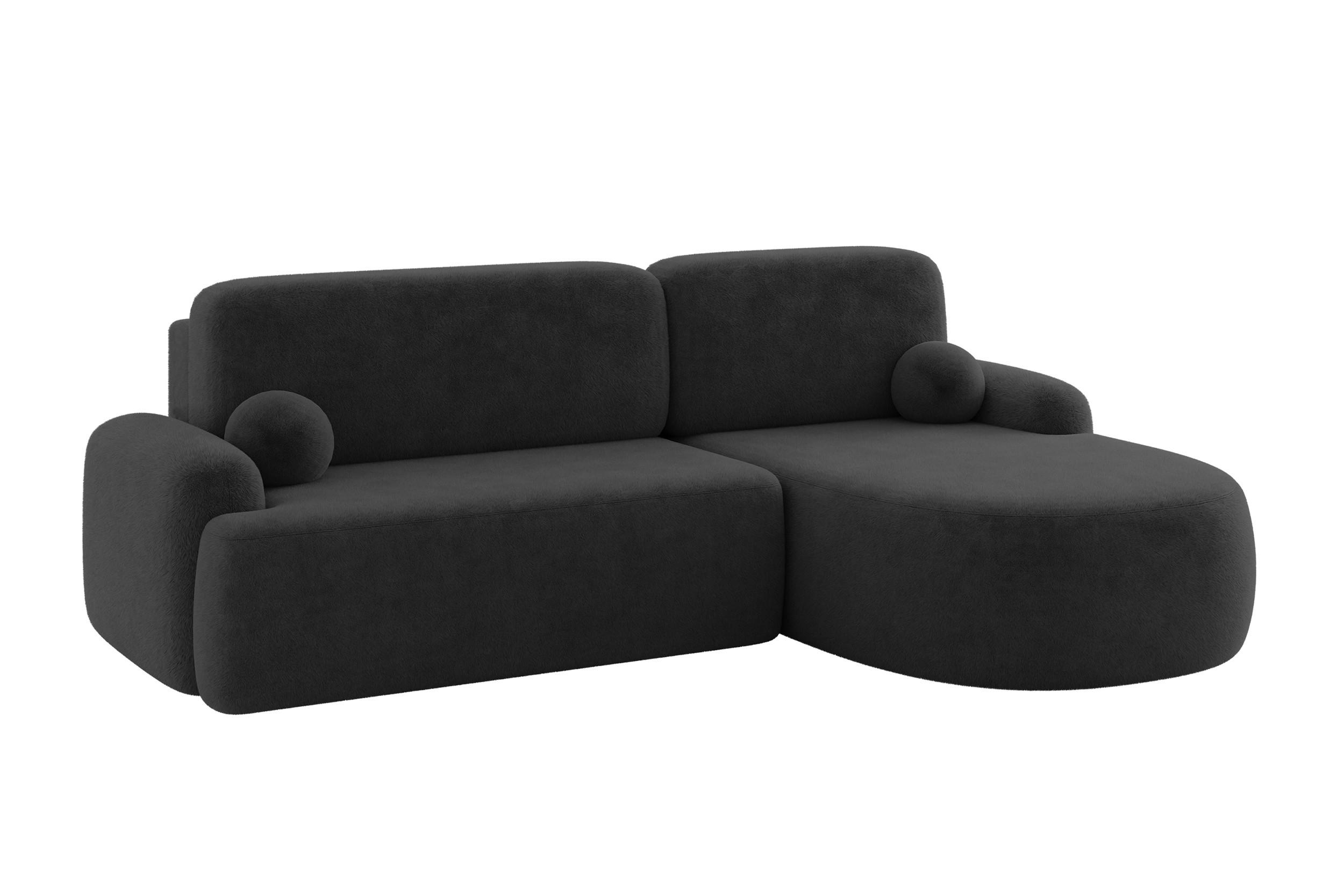 ECKSOFA mit Schlaffunktion und Bettkasten LIRA-L - 264x172x89 Grafitgrau - Graphitfarben, Holzwerkstoff/Textil (172/264cm) - ALTDECOR