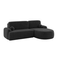 ECKSOFA mit Schlaffunktion und Bettkasten LIRA-L - 264x172x89 Grafitgrau - Graphitfarben, Holzwerkstoff/Textil (172/264cm) - ALTDECOR