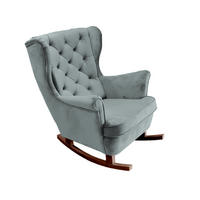 SCHAUKELSESSEL mit gepolstertem Sitz und Armlehnen, 102x81x95 cm, Asche_29859 - Zinkfarben/Braun, Holz/Textil (81/102/95cm) - DomoHome