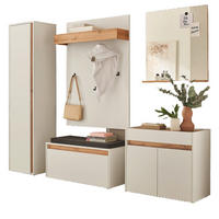 GARDEROBEN-SET 6-teilig weiß, Eiche Wotan 260 cm, Flurgarderobe mit viel Stauraum - Silberfarben/Eiche Wotan, Glas/Holzwerkstoff (260/200/40cm) - Furn.Design