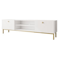 TV-LOWBOARD Nutero 2KW - Goldfarben/Weiß, Holzwerkstoff/Metall (180/48/35cm) - MIRJAN24