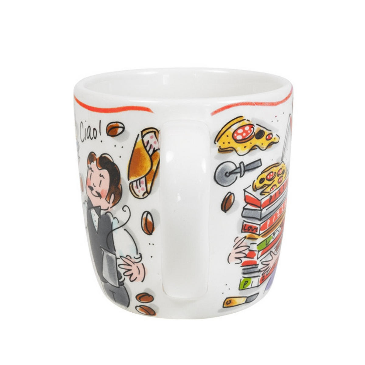 CAPPUCCINO-BECHER Ciao Italia in Bunt - 500 ml - Multicolor, Keramik (0.5L) - Blond Amsterdam