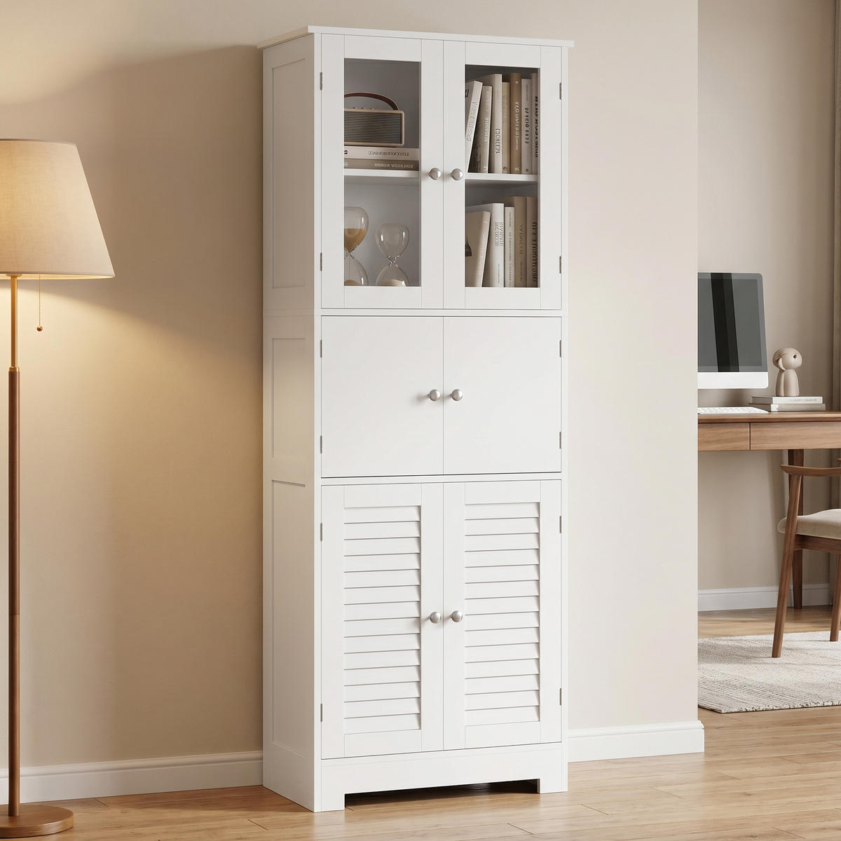 HOCHSCHRANK Weiß 60/30/170,5 cm - Weiß, Metall (60/170.5/30cm) - PANGIVO