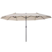 SONNENSCHIRM, Gartenschirm, Marktschirm, Doppelsonnenschirm, Beige, Oval - Beige, Metall (270/460cm) - Outsunny