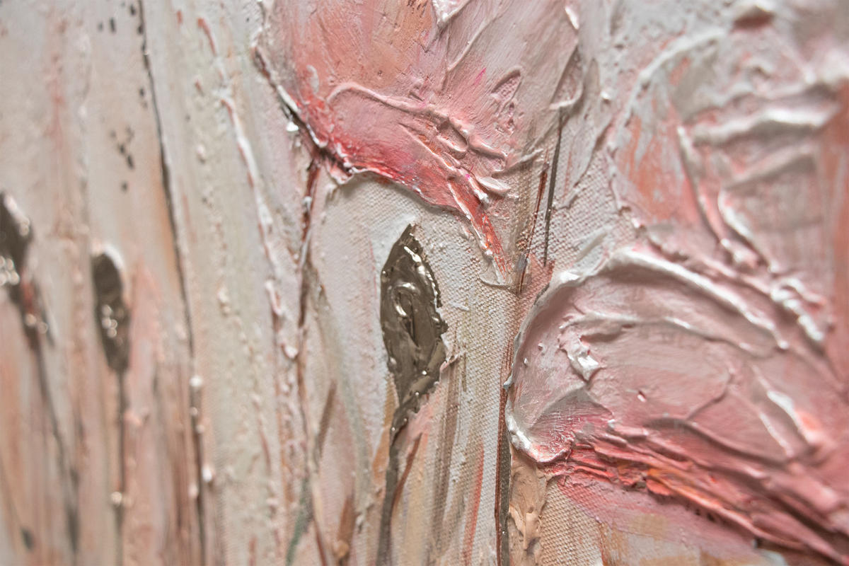 GEMÄLDE April auf Keilrahmen 140x70 cm - Rosa, Holz (140/70cm) - YS-art gallery