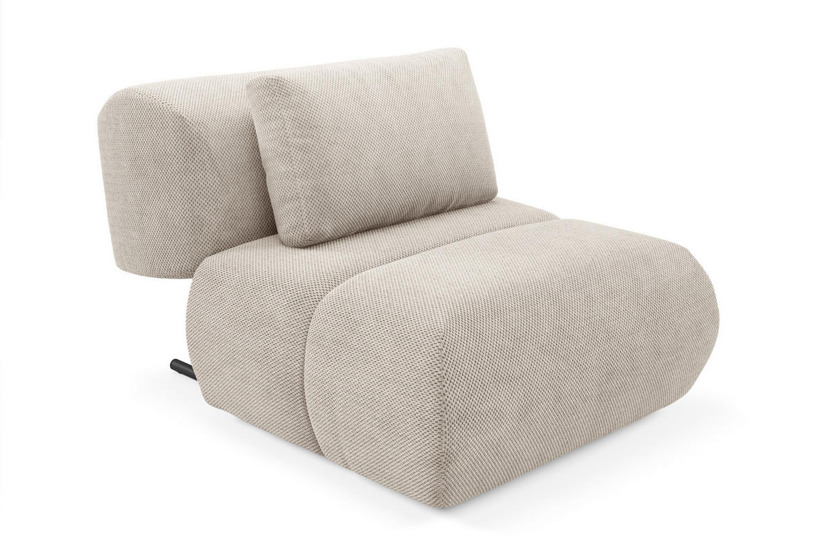 SESSEL ATOMO, Modern Polstersessel Loungesessel, Velours-Stoff Beige - Beige, Holz/Metall (98/82/134cm) - MASSENO