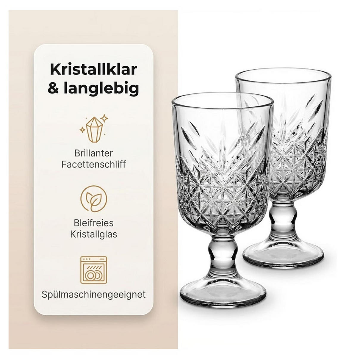 COCKTAIL & Sorbetglas Timeless 330 ml 6er Set - Transparent, Glas (0.33L) - Der-Porzellan-Laden
