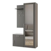 GARDEROBENSCHRANK VENTO 100/180,5/35 cm Modern Garderobe-Set Weiß - Weiß/Grau, Holzwerkstoff (100/180.5/35cm) - MASSENO