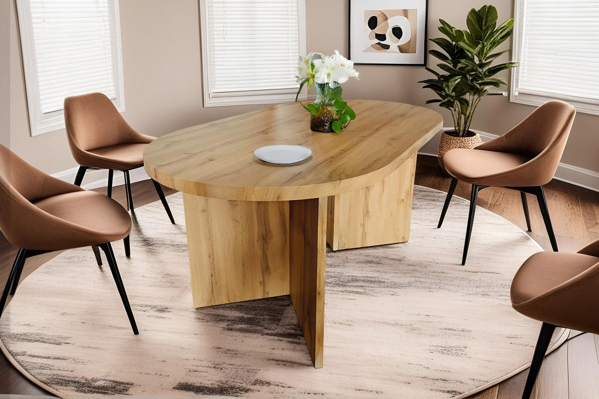 ESSTISCH OVI - Eichefarben/Beige, Holz (90/160/75cm) - SAM
