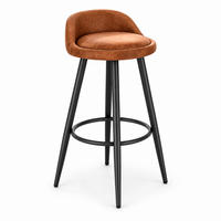 BARHOCKER 78,5 cm Braun mit Rückenlehne und Fußstütze - Braun, Holz (36.5/78.5/36.5cm) - MIVRAY