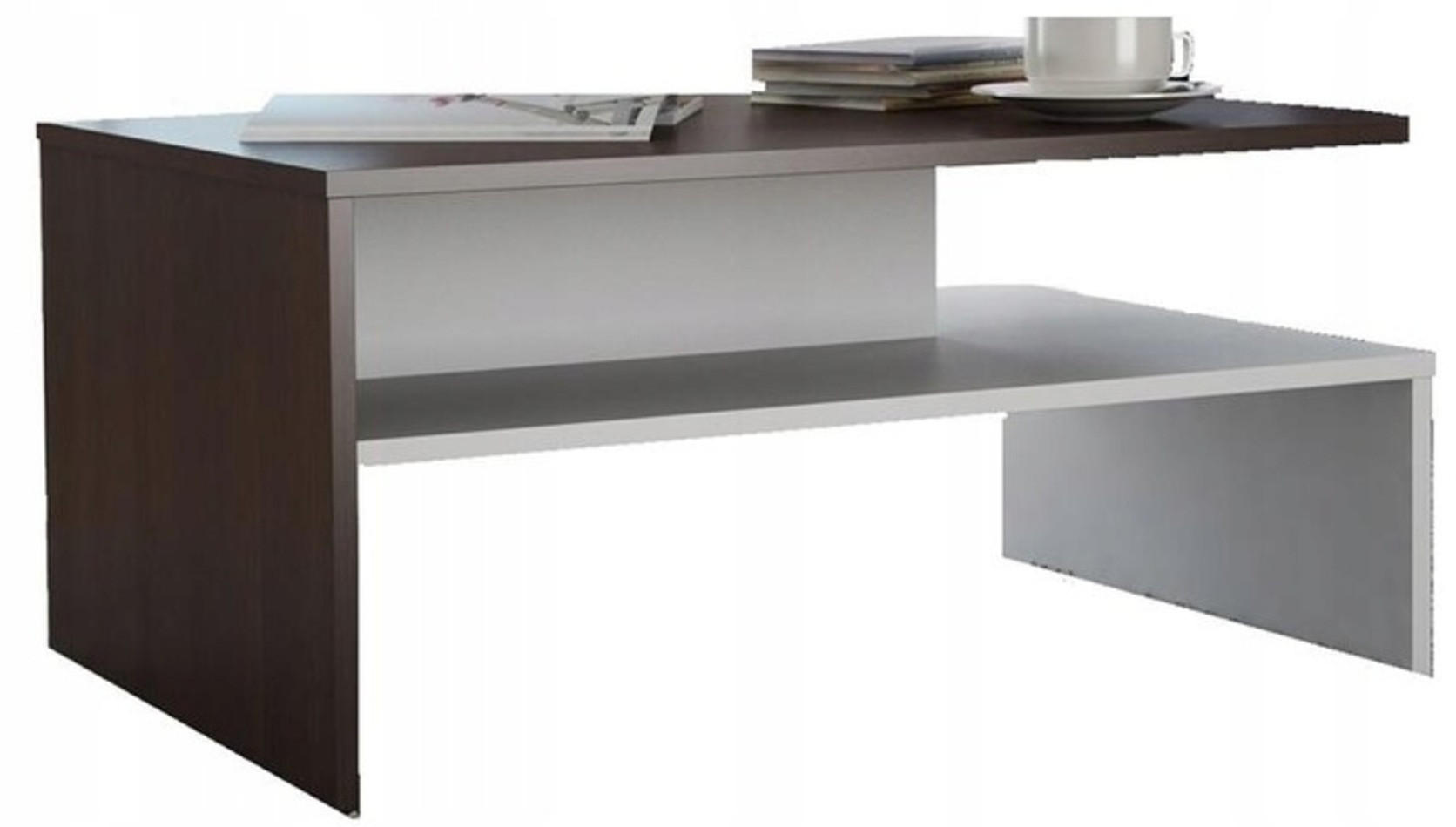COUCHTISCH OLA Wenge-Weiß 100/48/50 cm - Multicolor, Holzwerkstoff (48/100/50cm) - Matkam Möbel