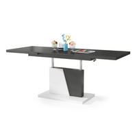 COUCHTISCH rechteckig Anthrazit matt - Weiß matt ausziehbar höhenverstellbar - Anthrazit/Weiß, Holzwerkstoff (70/120/60cm) - designimpex