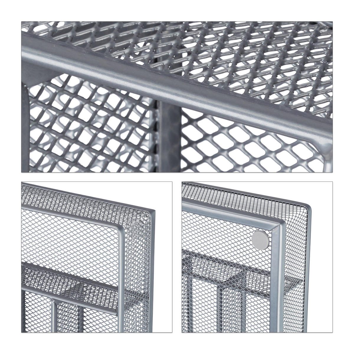 BESTECKKASTEN - Silberfarben, Metall (23.5/5.1/31.7cm) - Relaxdays