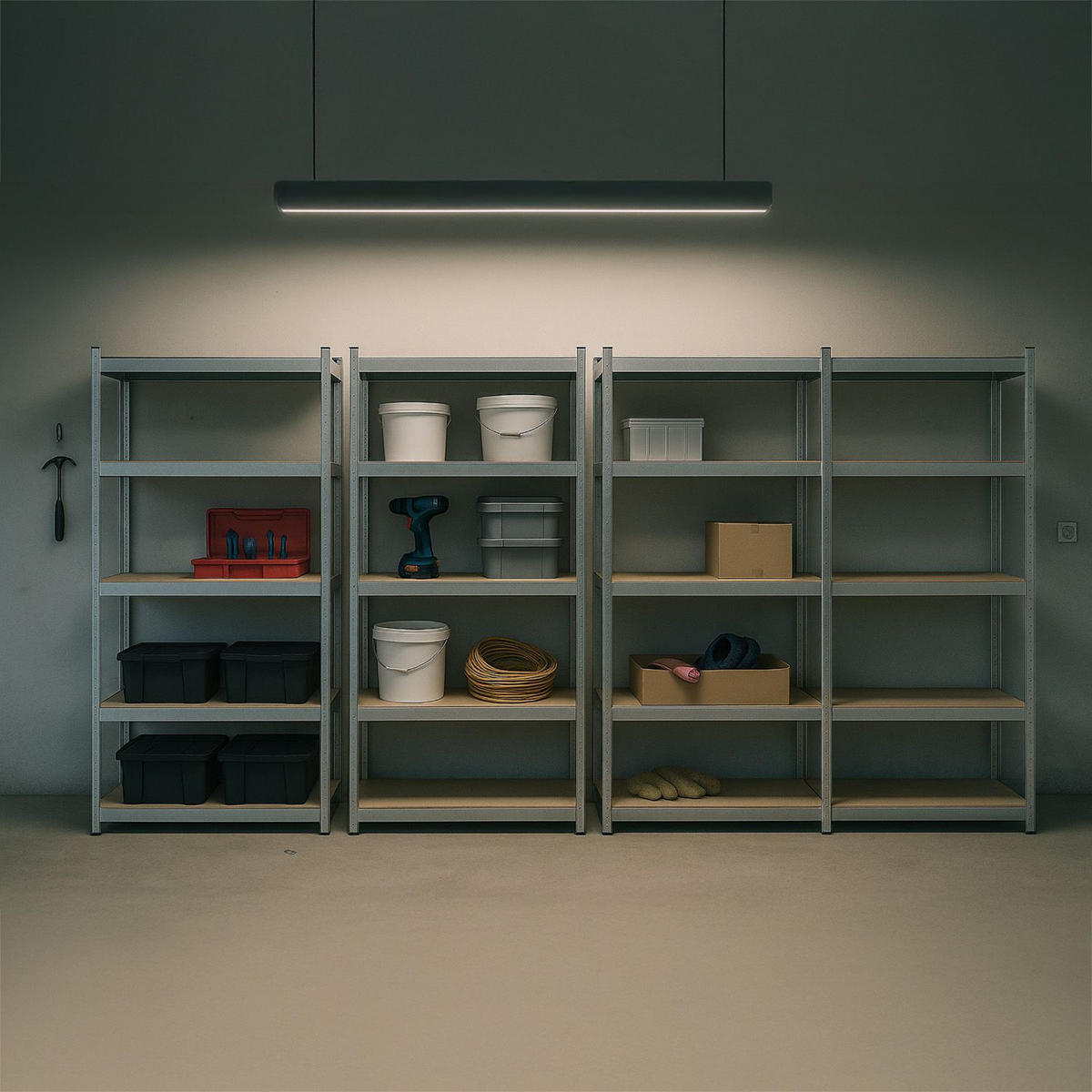 LAGERREGAL Basic 180x90x40 cm (4er-Set) - Silberfarben, Metall (90/180/40cm) - Juskys