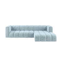 ECKSOFA Modulares In L-Form, Velvet-Stoff Riviera, Babyblau, Rechts, GRAND 287 cm - Hellblau, Holz (287/179cm) - Kaiser Möbel