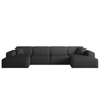 WOHNLANDSCHAFT Celes Premium In Scala - Schwarz, Holzwerkstoff/Textil (379/73/165cm) - Fun Möbel