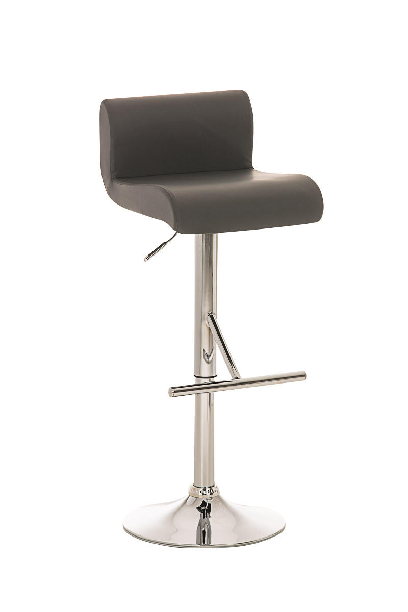 BARHOCKER Lederlook grau - Chromfarben/Grau, Textil/Metall (38/80/44cm) - CLP