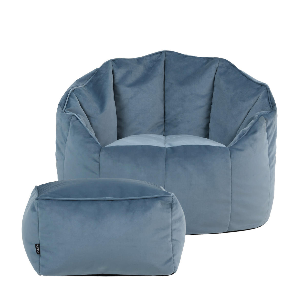 SITZSACK-SESSEL Sirena mit Hocker - Hellblau, Textil (77/64/64cm) - icon