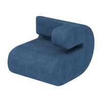SOFA Modulares Sofa Kommaform Blau Linke Armlehne - Blau, Textil (76/66/90cm) - Vercart