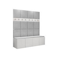 GARDEROBEN-SET Orion V - Hellgrau/Weiß, Holzwerkstoff/Kunststoff (168/186/46cm) - MIRJAN24