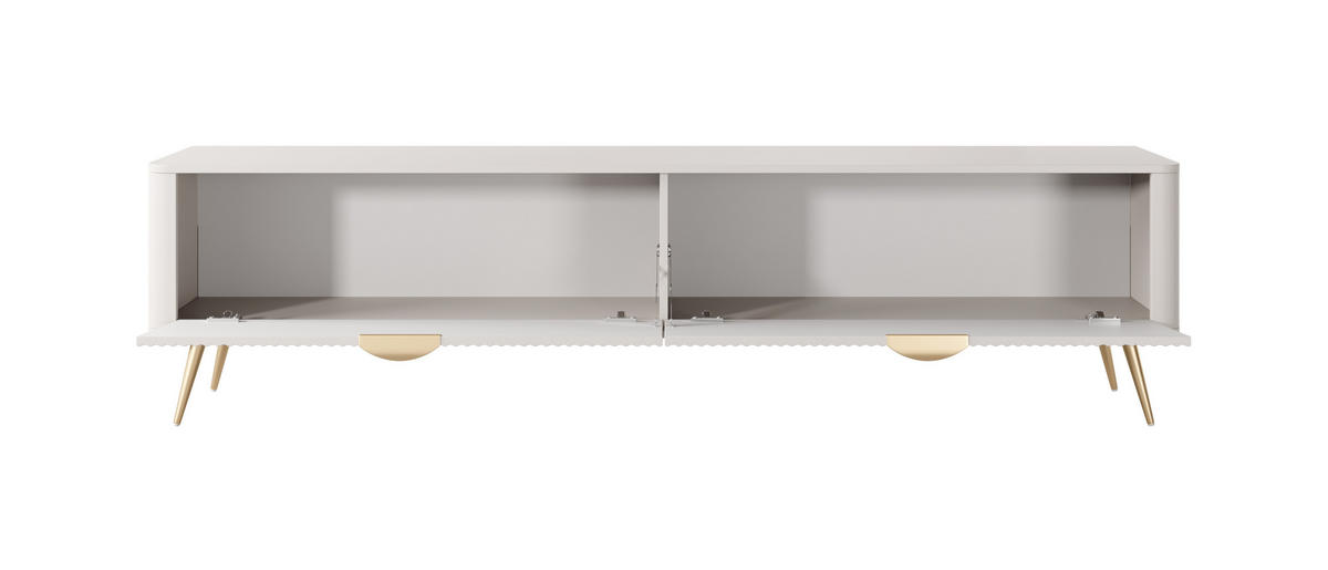 TV-SCHRANK Lante 200 Beige, Goldene Beine, Tv-Tisch mit 2 Türen - Beige, Holzwerkstoff (200/51/38cm) - Bettso
