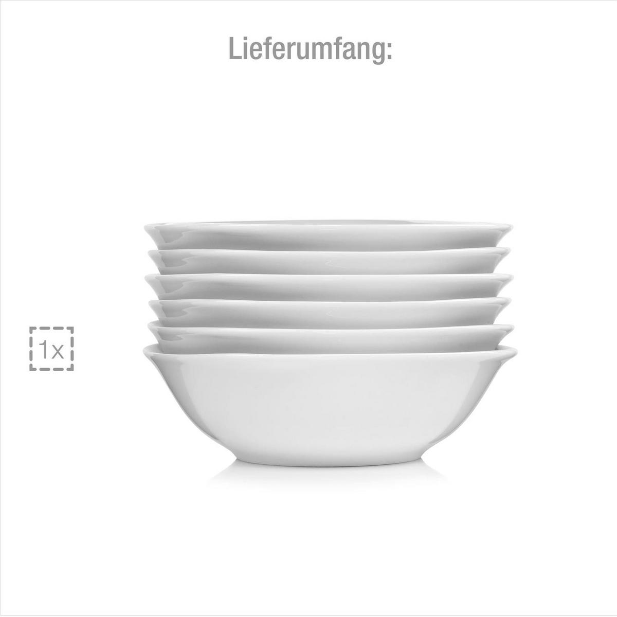MÜSLISCHALEN SET BILGOLA - 6 teilig aus Porzellan - Weiß, Keramik (15cm) - Sänger