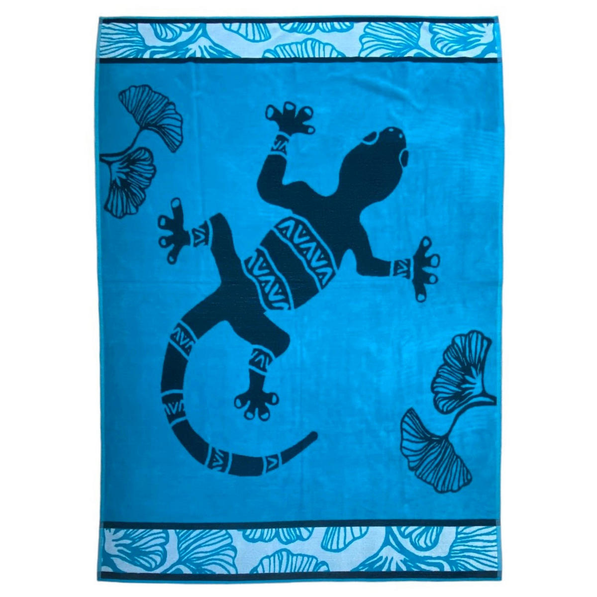 STRANDTUCH Frottee Velours Jacquard Kaly 140x180 400g/m² - Blau, Textil (140/180cm) - LE COMPTOIR DE LA PLAGE