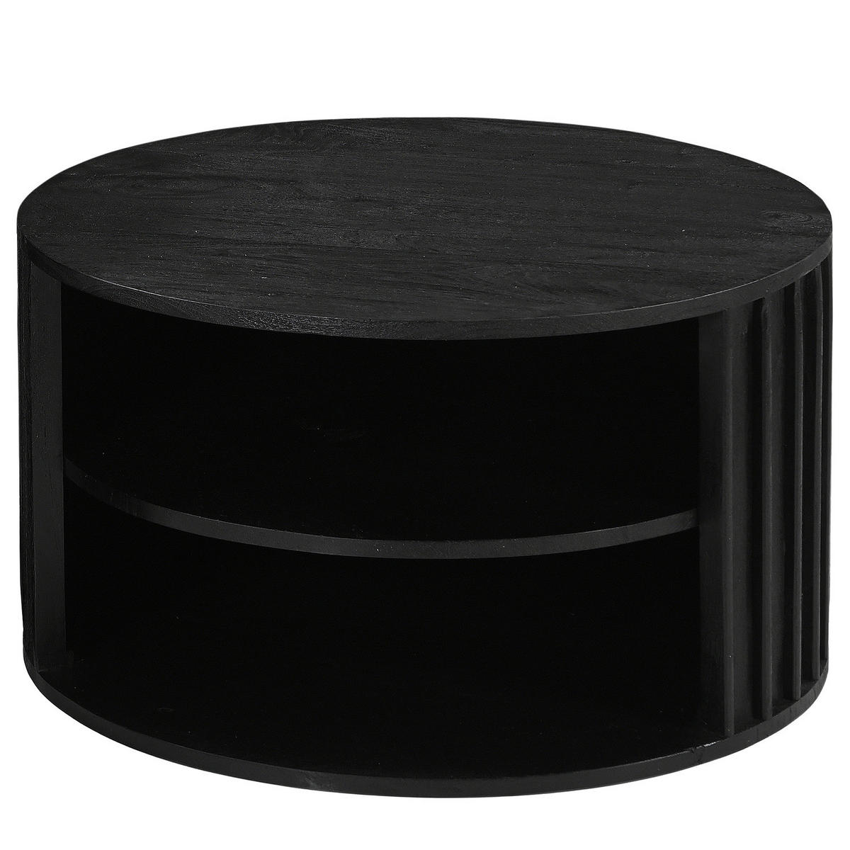 COUCHTISCH - Akazie massiv - Schwarz/Akaziefarben, Holz (70/70/40cm) - home24