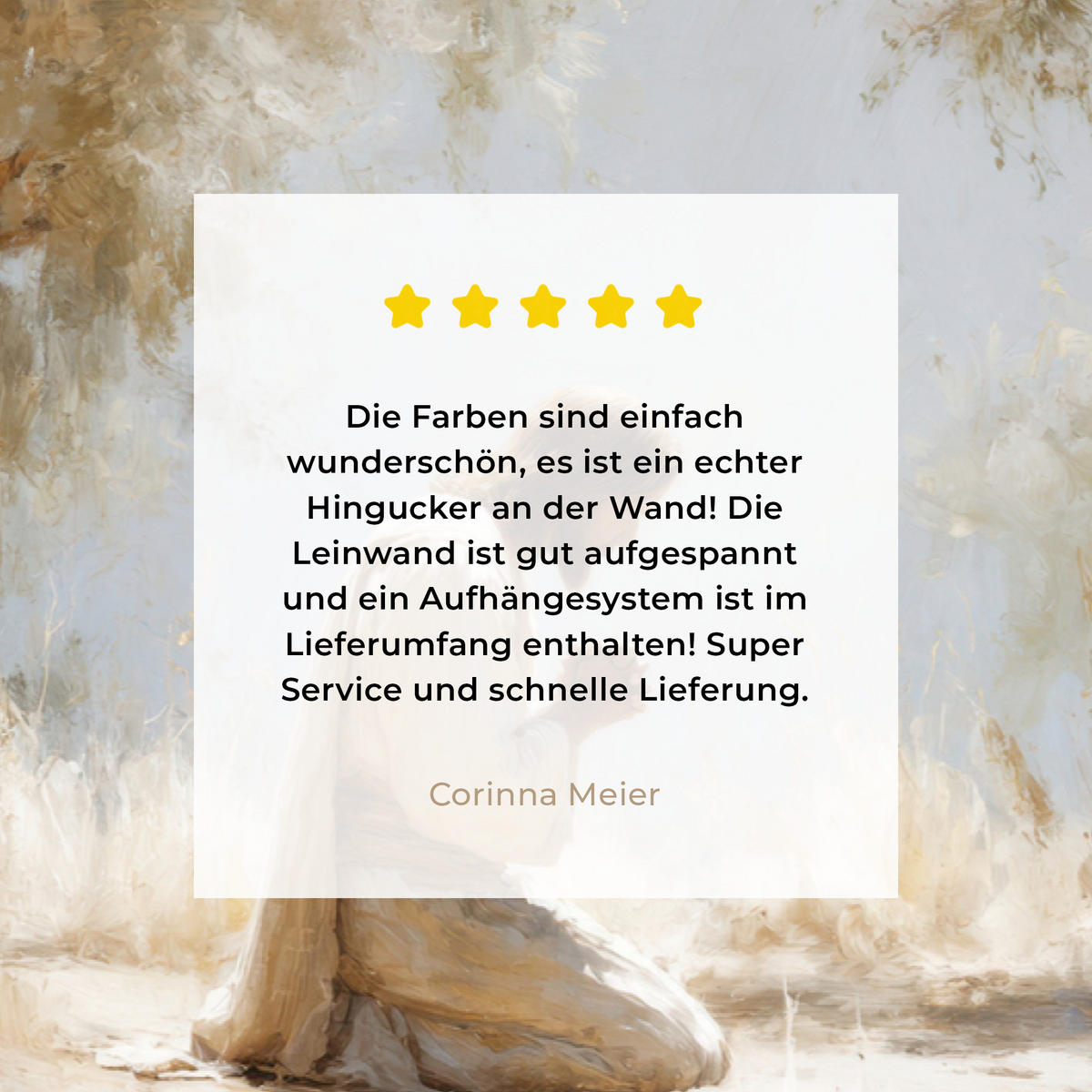 LEINWANDBILD Jesus - Kniend - Waldlandschaft - Betend Wohnzimmer Groß 120x80 cm - Beige/Hellblau, Textil (120/80cm) - MuchoWow