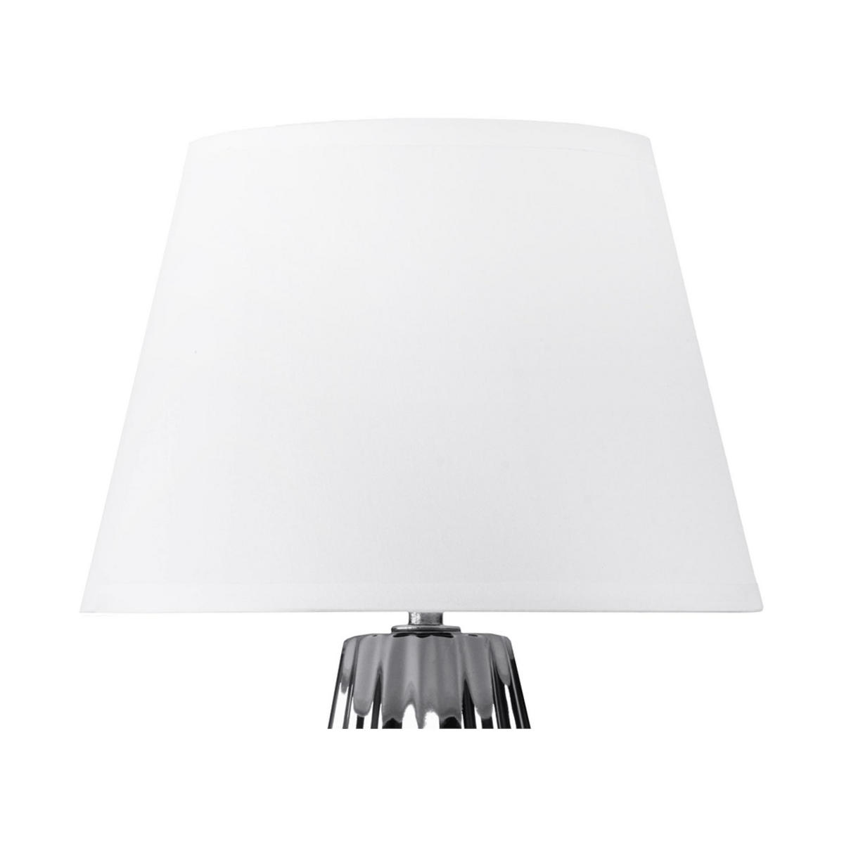 TISCHLAMPE ERANA, Silber/Weiß - Silberfarben/Weiß, Keramik/Textil (22/22/40cm) - KONSIMO®