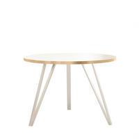 COUCHTISCH Linea Weiß mit Goldrand, Weiße Beine - Goldfarben/Weiß, Holzwerkstoff/Metall (67/67/45cm) - Bettso