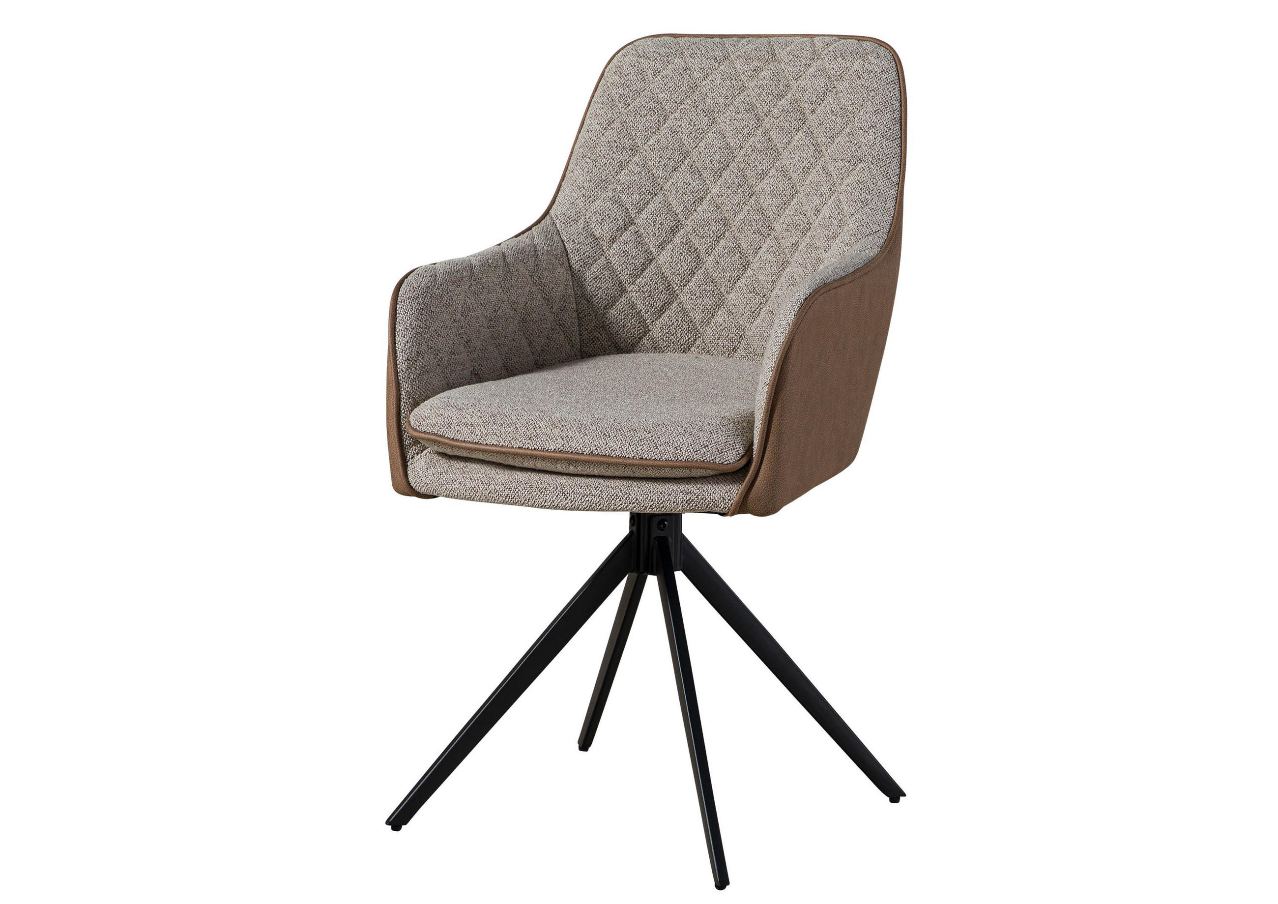 STUHL 100% Polyester 55 x 60 x 86 cm hellbraun / grau POLSTERSTÜHLE - Braun, Kunststoff (55/86/60cm) - Massivmoebel24