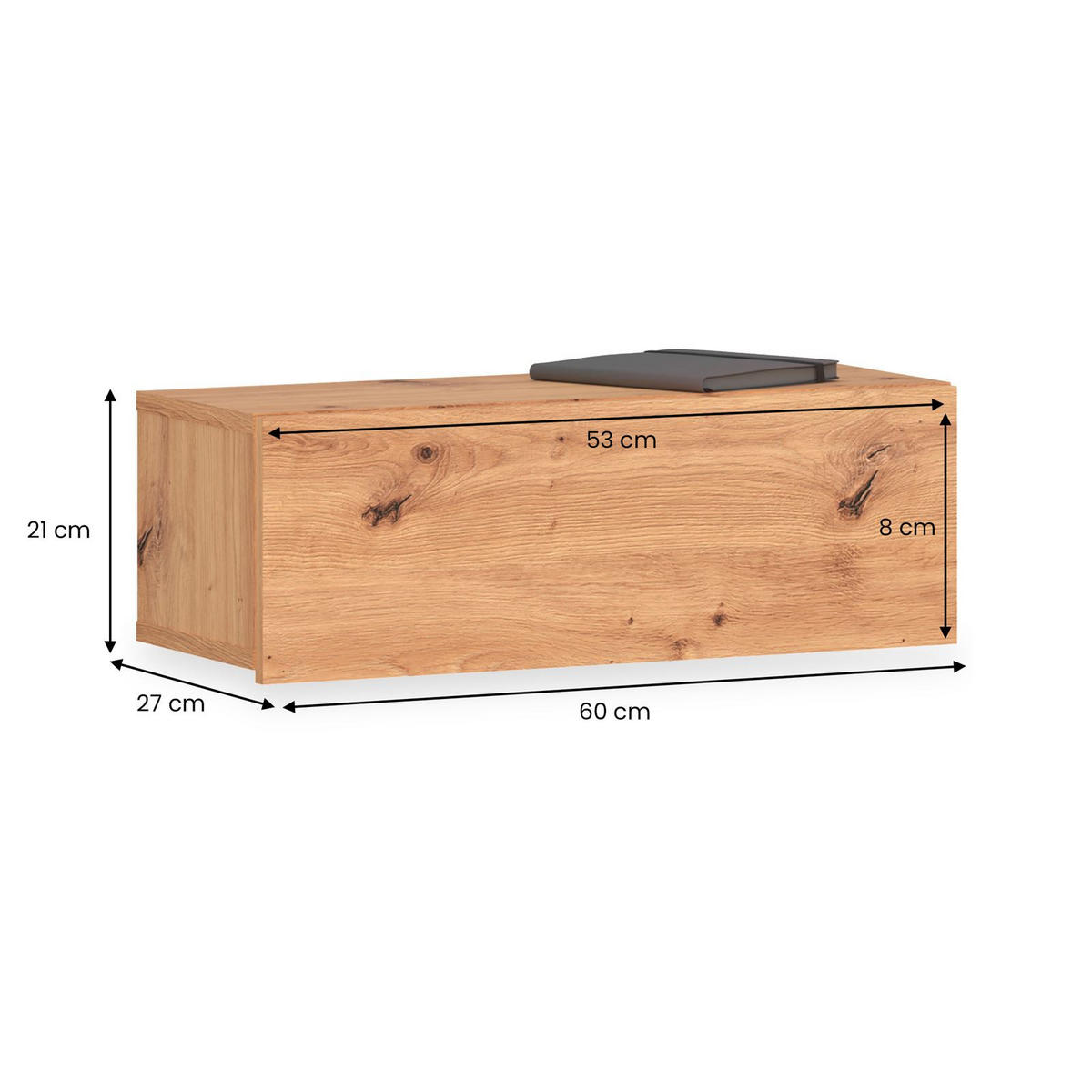 HÄNGENDER NACHTTISCH NANI Artisan Eiche - Eiche Artisan, Holzwerkstoff (60/21/27cm) - IDIMEX