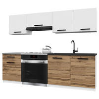 KUCHYNSKÁ linka Italia 1 180 cm, s pracovnou doskou, bielo-zlatohnedá matná - hnedá/biela, drevo (180/143/60cm) - B BELINI GROUP