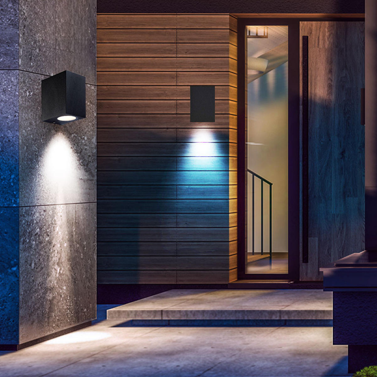 LED WANDLEUCHTE Aluminium Dunkelgrau - Schwarz, Glas (6.5/9.5/8.3cm) - Globo Lighting