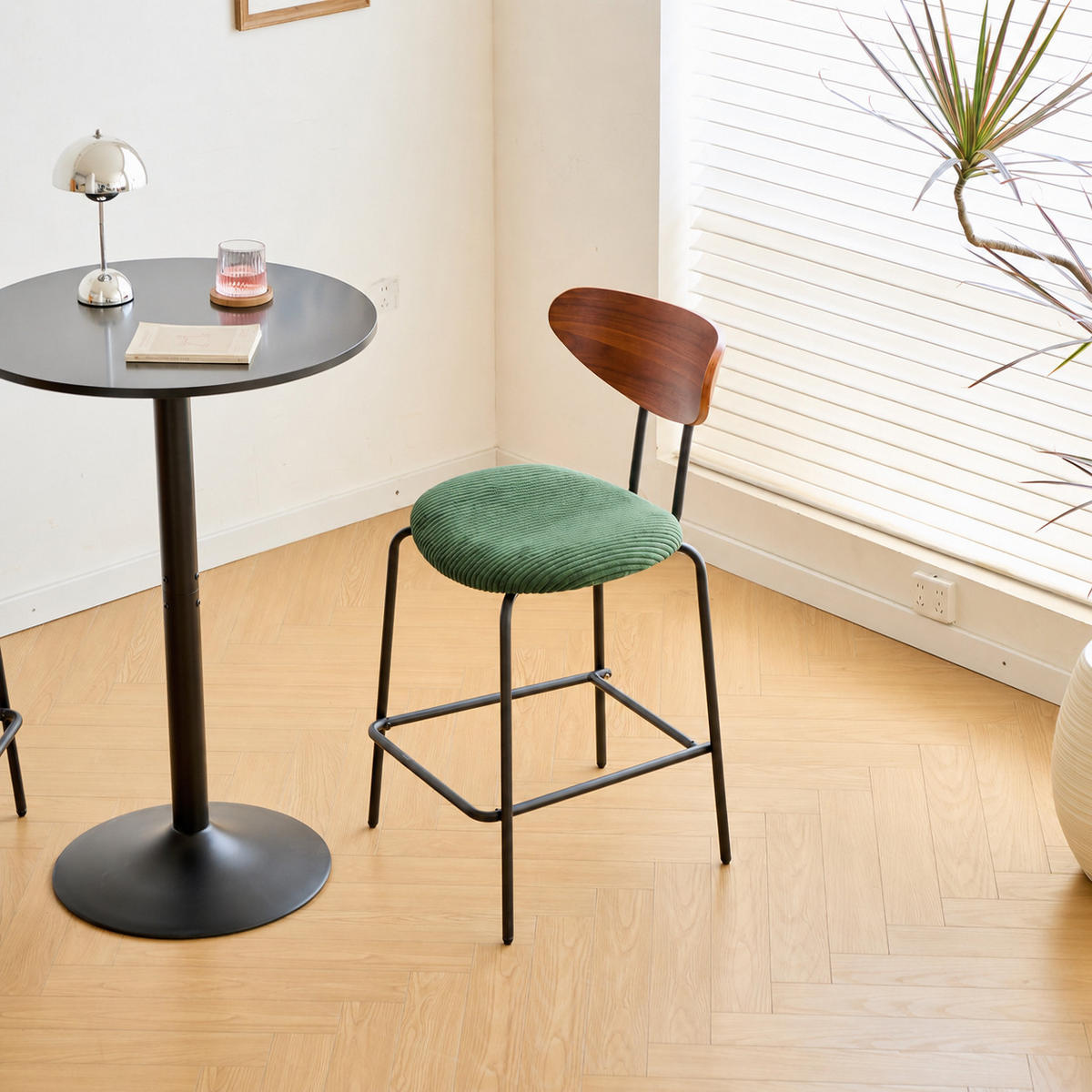 BARHOCKER 2er-Set Stoff Grün - Grün, Textil (50/94/59cm) - Nordlys