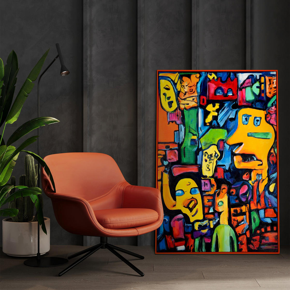GEMÄLDE Mosaik der Identität Schattenfugenrahmen Pink 120x80 cm - Pink, Holz (120/80cm) - YS-art gallery