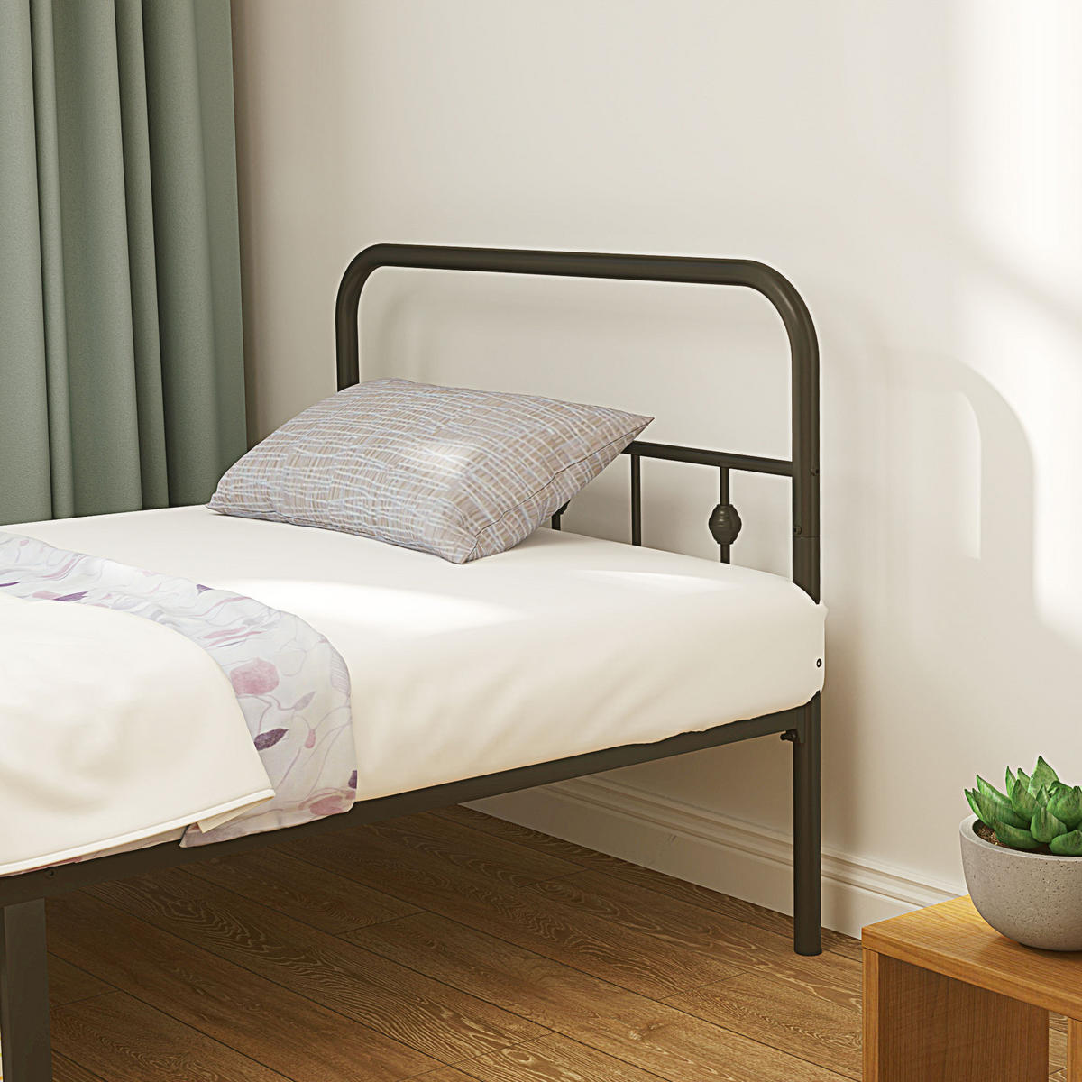 BETTRAHMEN für Matratze 200 x 90 cm, 82,5 cm hoch Metallbett, Schwarz - Schwarz, Metall - HOMCOM