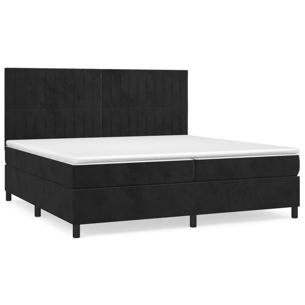 BOXSPRINGBETT Mit Matratze Schwarz 200/200 Cm Samt - Schwarz, Textil (200/200cm) - vidaXL